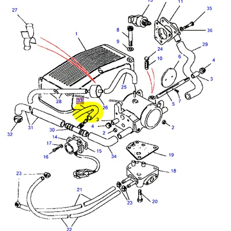 Durite raccord au solénoïde V8 EFI