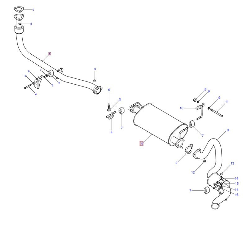 Ligne d'échappement 90TD5 - sans catalyseur