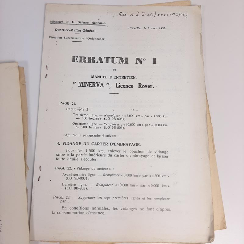 Service Manual for Minerva - used