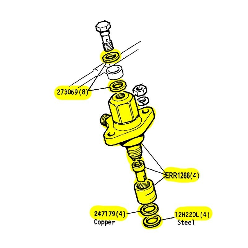 Injectors 2.25/2.5D/2.5TD with seals - set of 4
