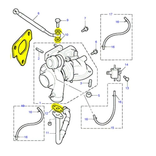 Gasket set turbocharger TD5