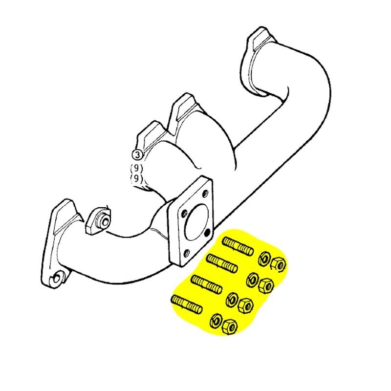 Studs & nuts set manifold - exhaust pipe 2.25D 4 holes