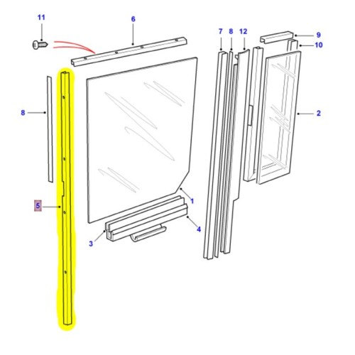 Channel rear side door - vertical