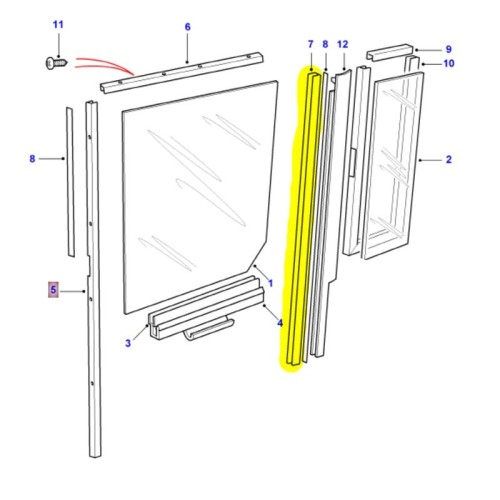 Channel rear side door - vertical