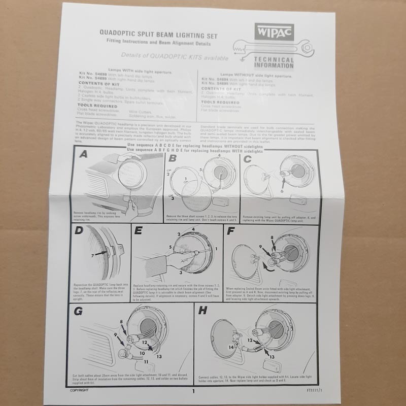 Kit 2 phares avant halogène - jusque 1993