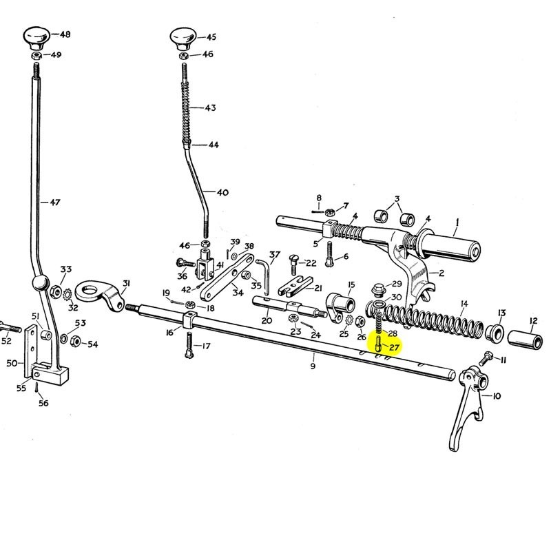 Poussoir de verrouillage boîte de transfert 1951-84