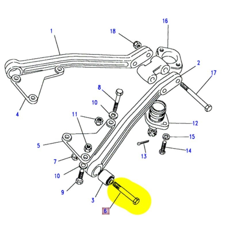 Bolt top link fulcrum