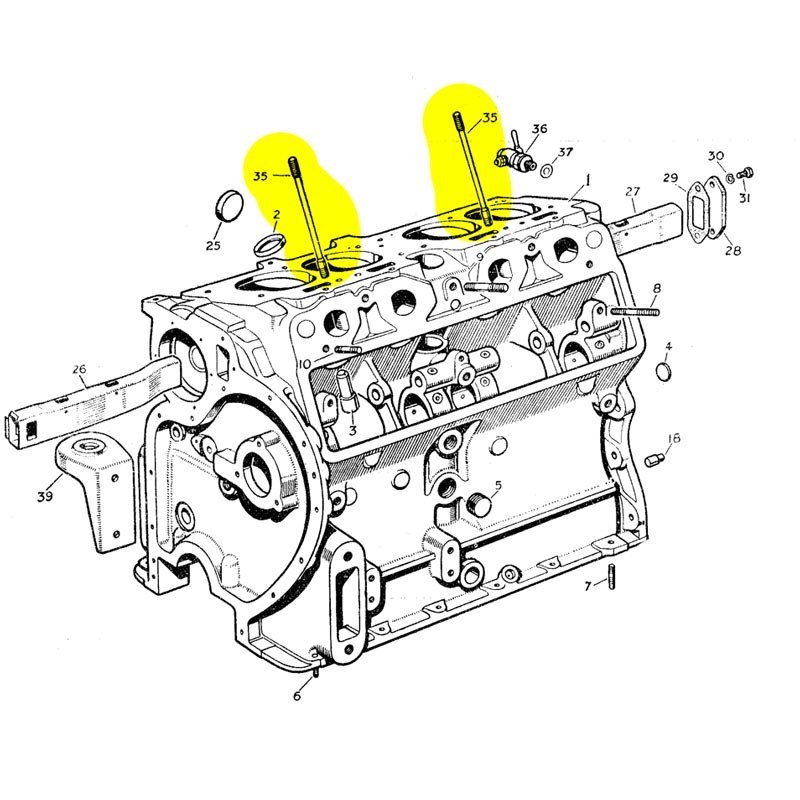 Stud for cylinder head 1948-58