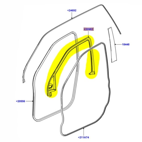 Moulding front door RH