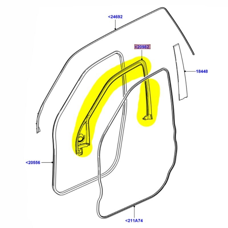 Moulding front door RH