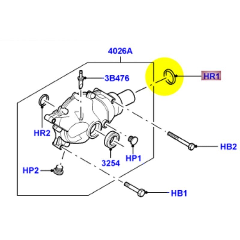 O ring front axle case