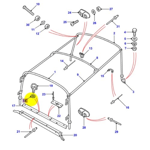 Rondelle de retenue pour arceau
