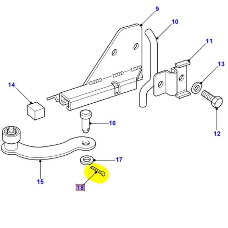 Goupille fendue d'axe de retenue de porte