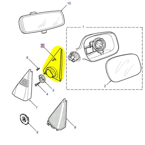 Cheater exterior electric mirror LH