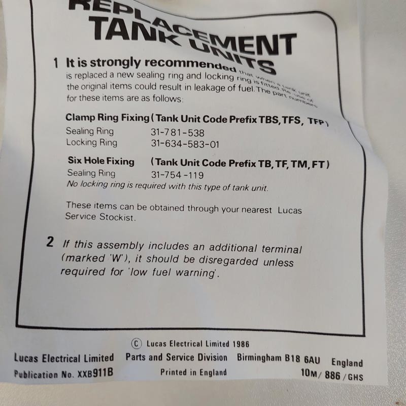 Jauge carburant diesel 1967-84