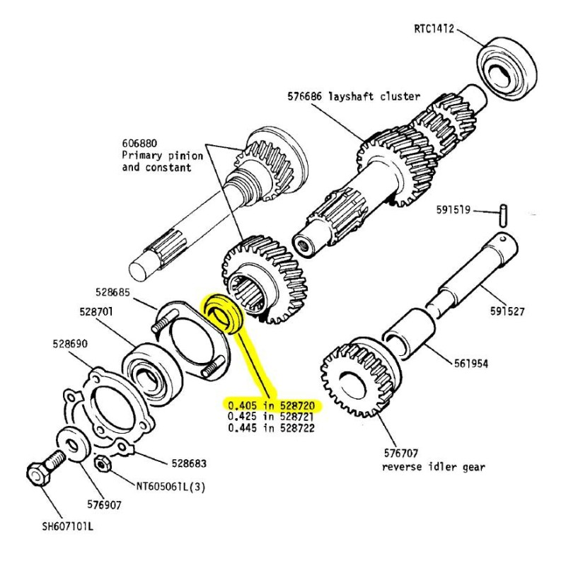 Spacer for layshaft +0.405"