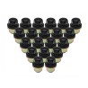 Set wheel nut black 20x