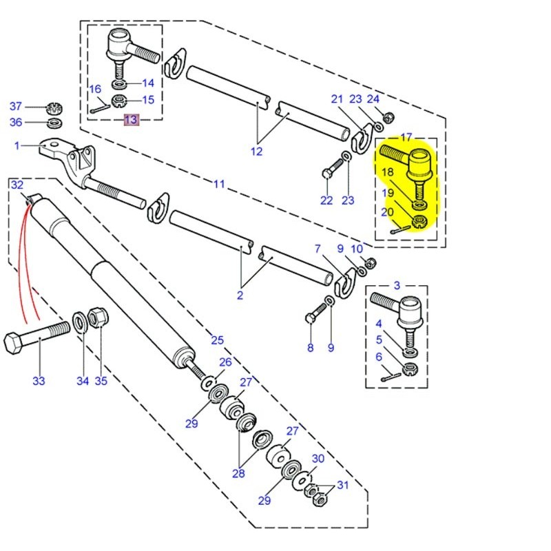 Rotule de direction filet gauche