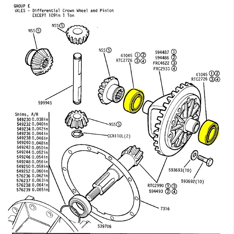 Rover type differential bearing to 1980