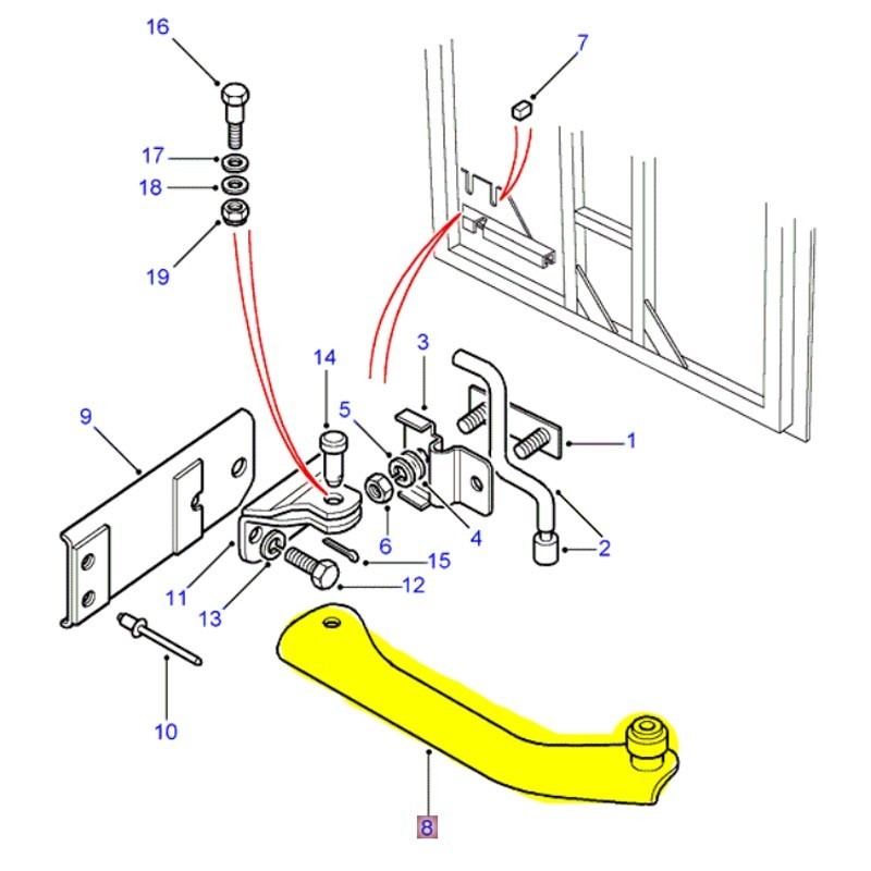 Rear door check strap arm