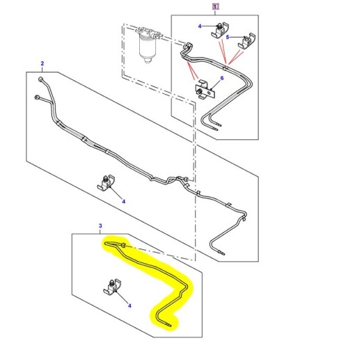 Fuel pipe pump to filter - Def90 TD5
