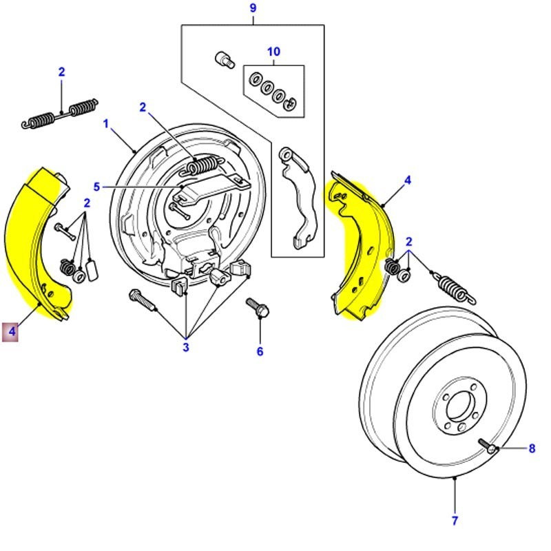 Patins de frein à main