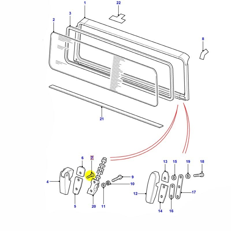 Vis fixation charnière pare-brise M10x40