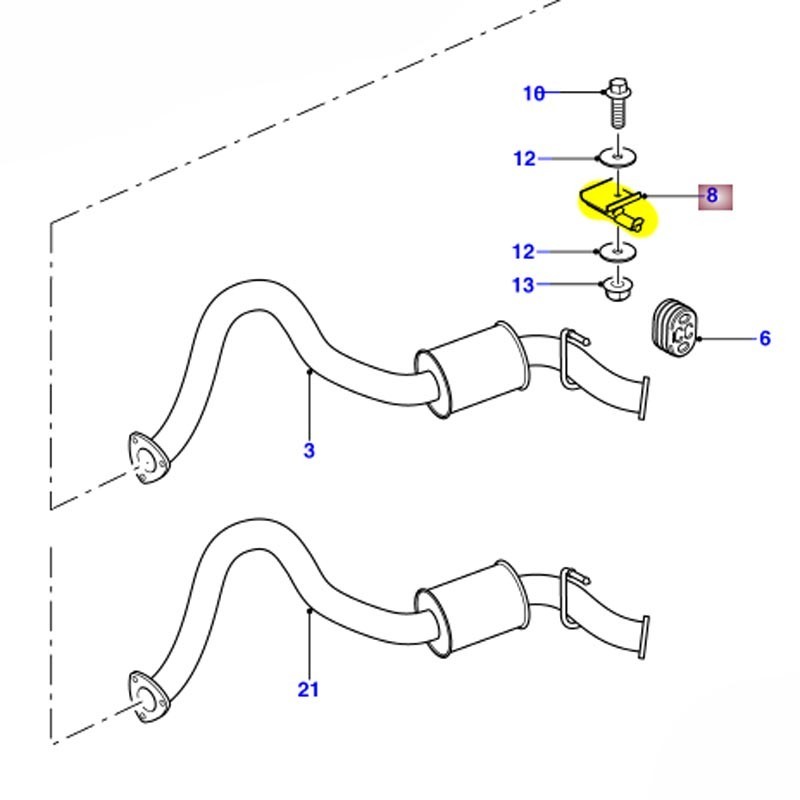 Exhaust rear silencer bracket - Def110