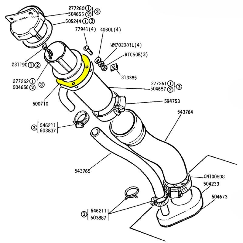 Joint caoutchouc pour goulot de remplissage