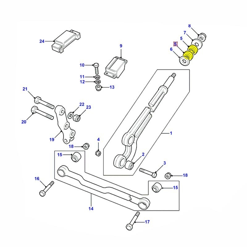 Bush radius arm - chassis side - 1998-2016
