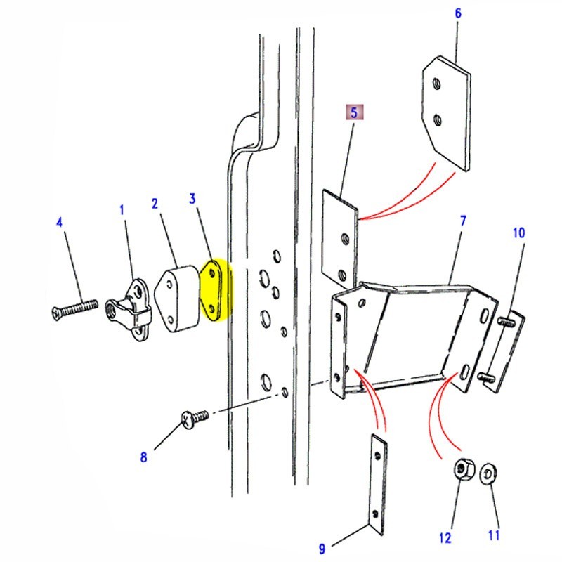 Space for door stricker