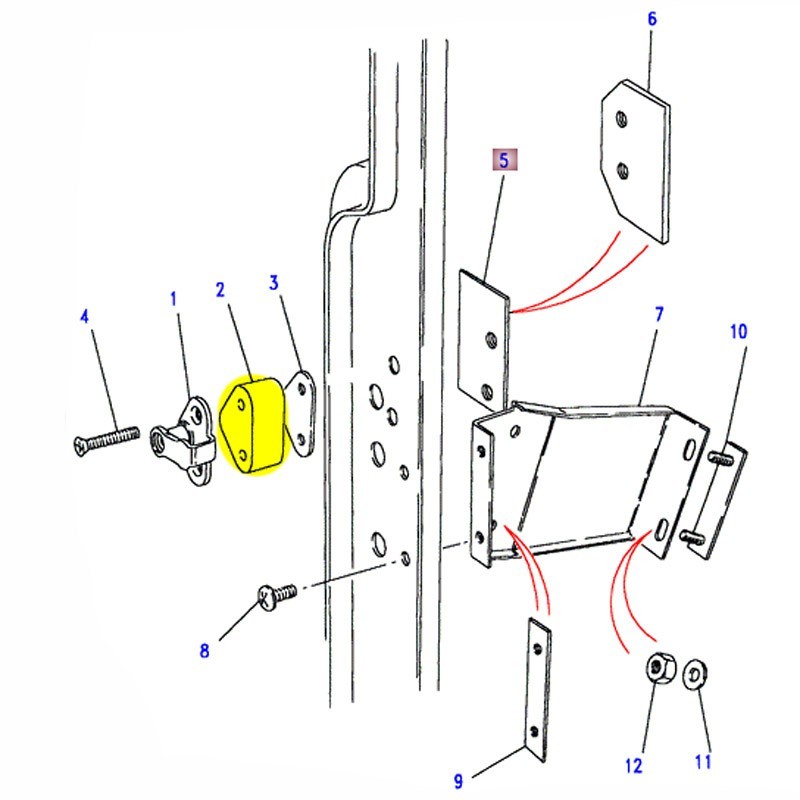 Space for door latch striker