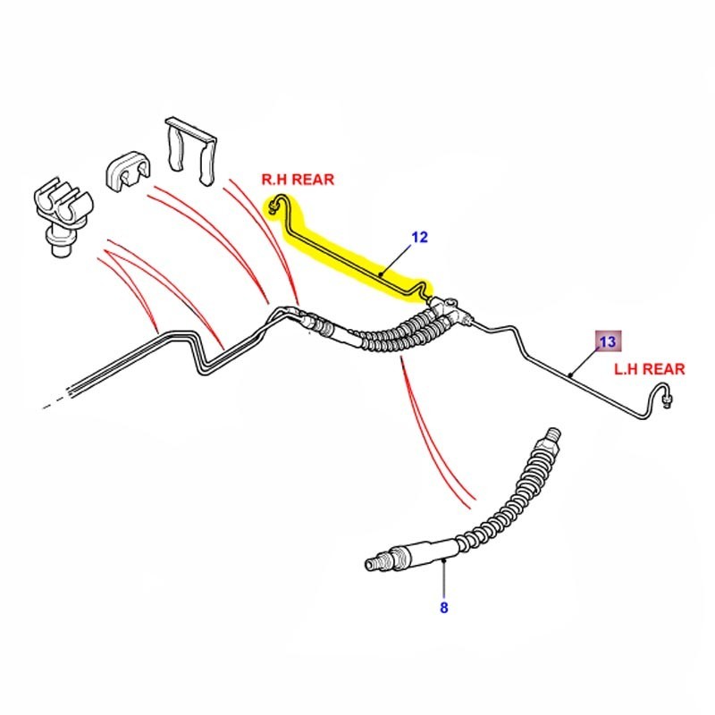 Tuyau de frein arrière droit - Def à partir de 1999