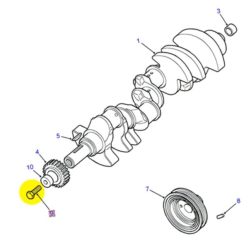 Bolt damper to cankshaft V8