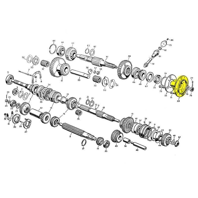 Flange for output shaft - rear drive