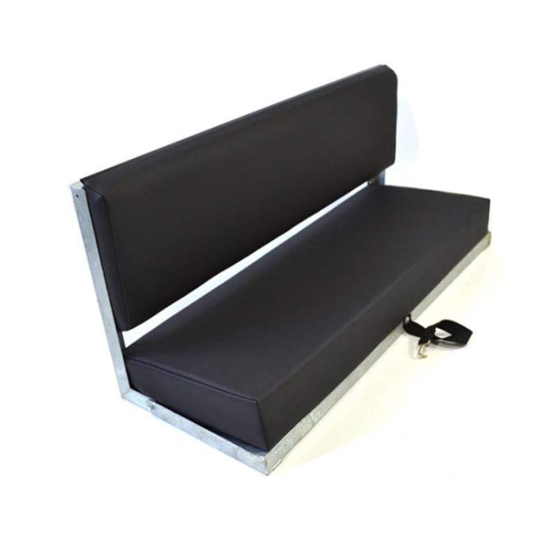Bench seat 2 men - galvanised frame - black