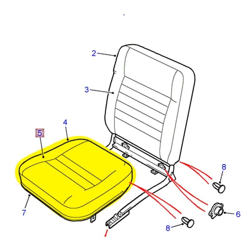 Center seat cushion trim TD5