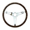 Wood rim 15" steering wheel & silver 48 spline boss