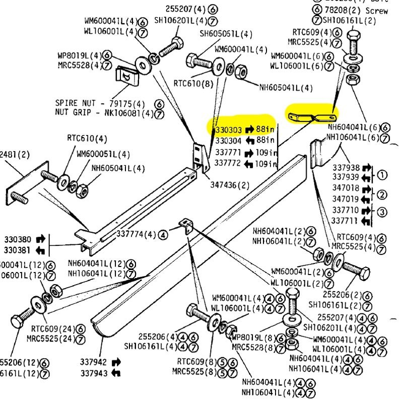 Retenue d'aile arrière droite - 88"