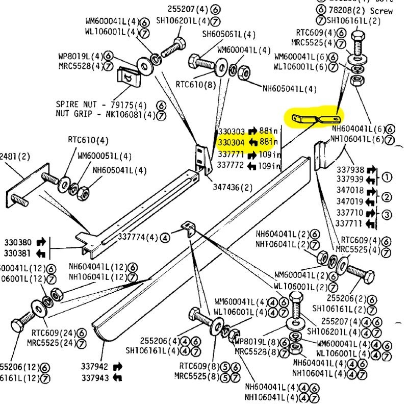 Retenue d'aile arrière gauche - 88"