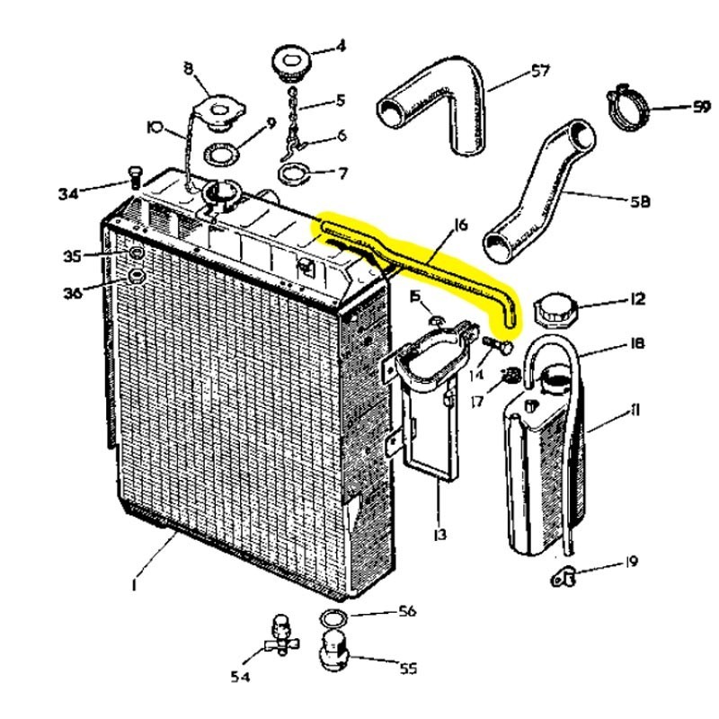 Tuyau de débordement du radiateur