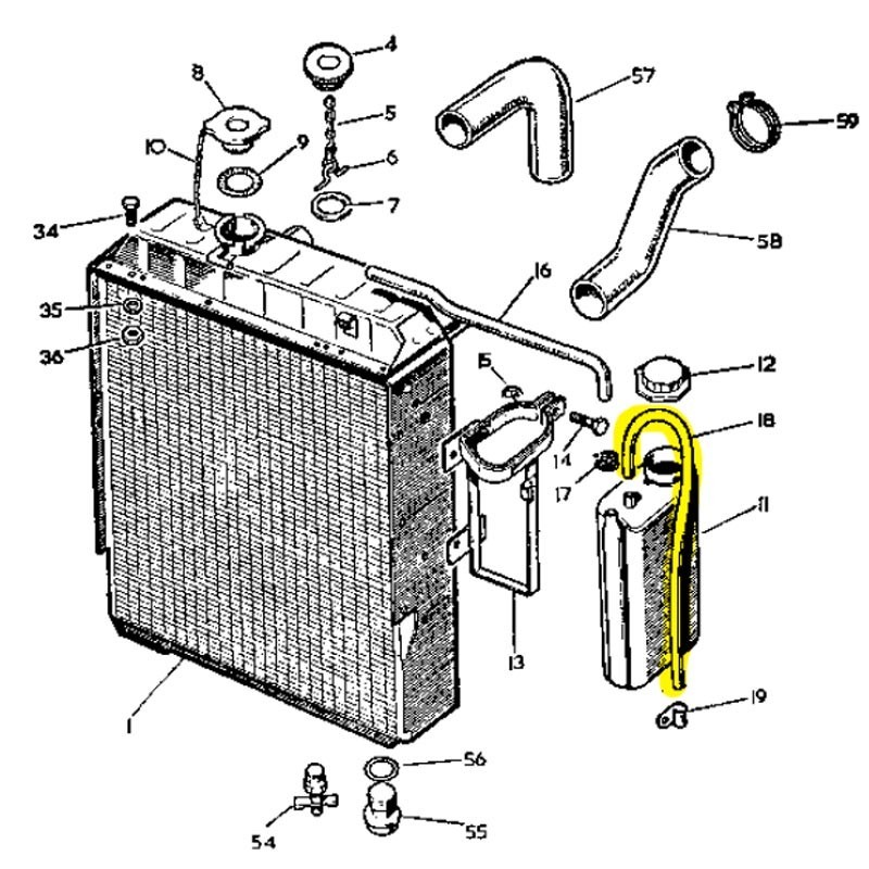 Radiator over flow hose