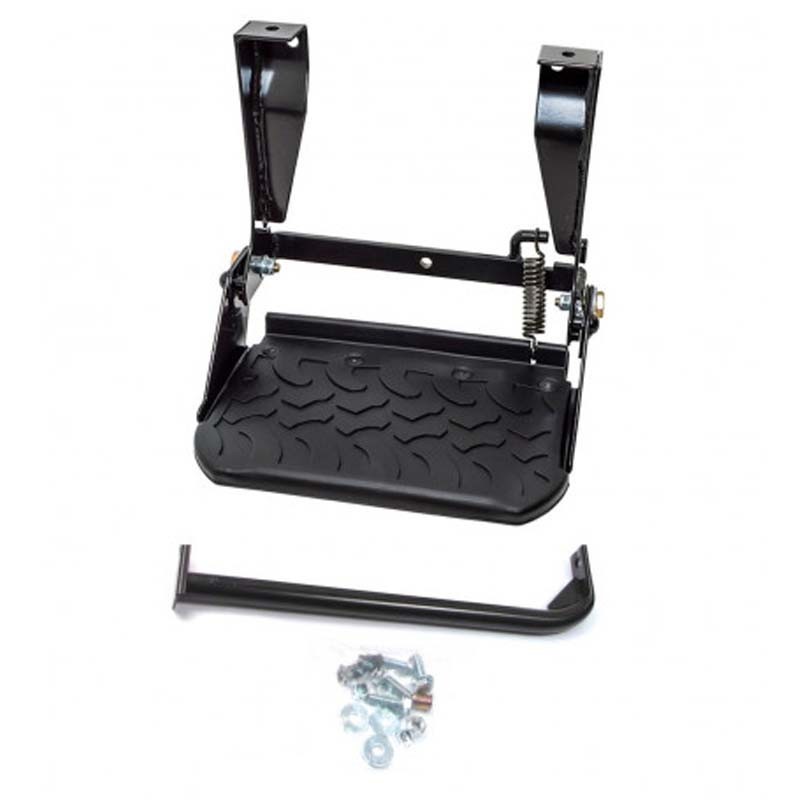 Side step - Folding - Black - Mud tread - Defender