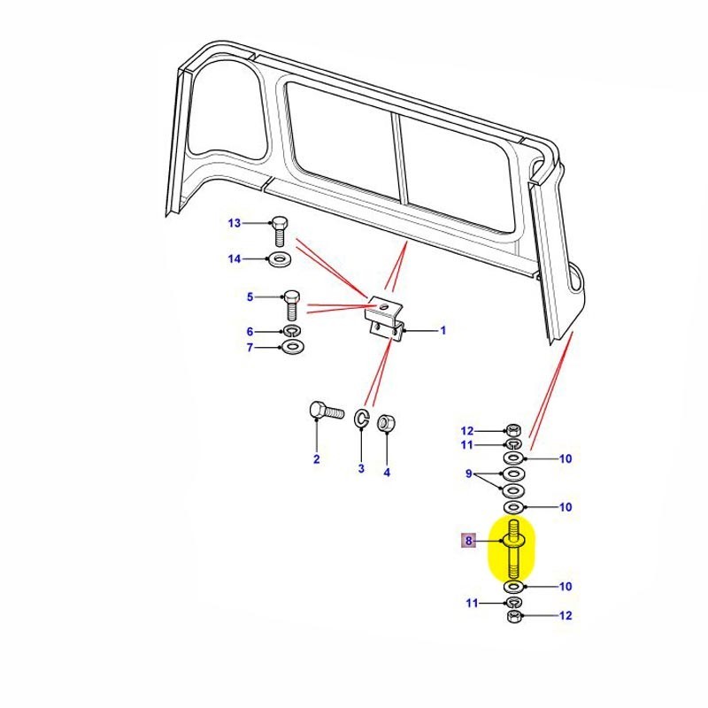 Vis spéciale fixation cabine pick up - 1958-94