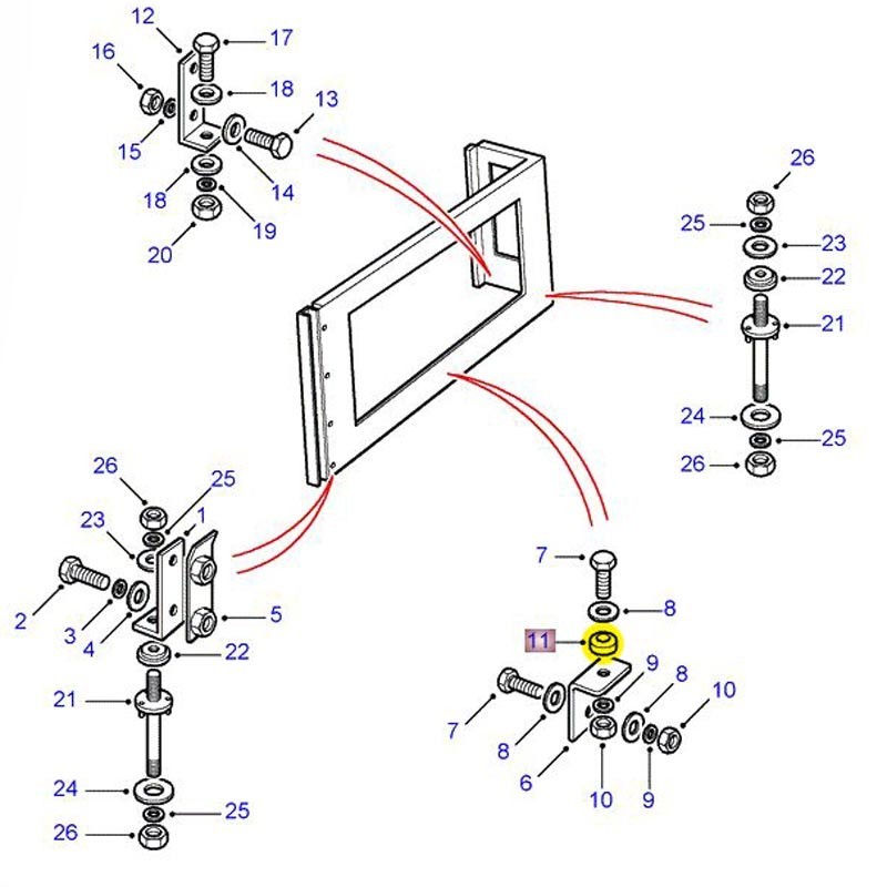 Rubber buffer for hard-top mounting