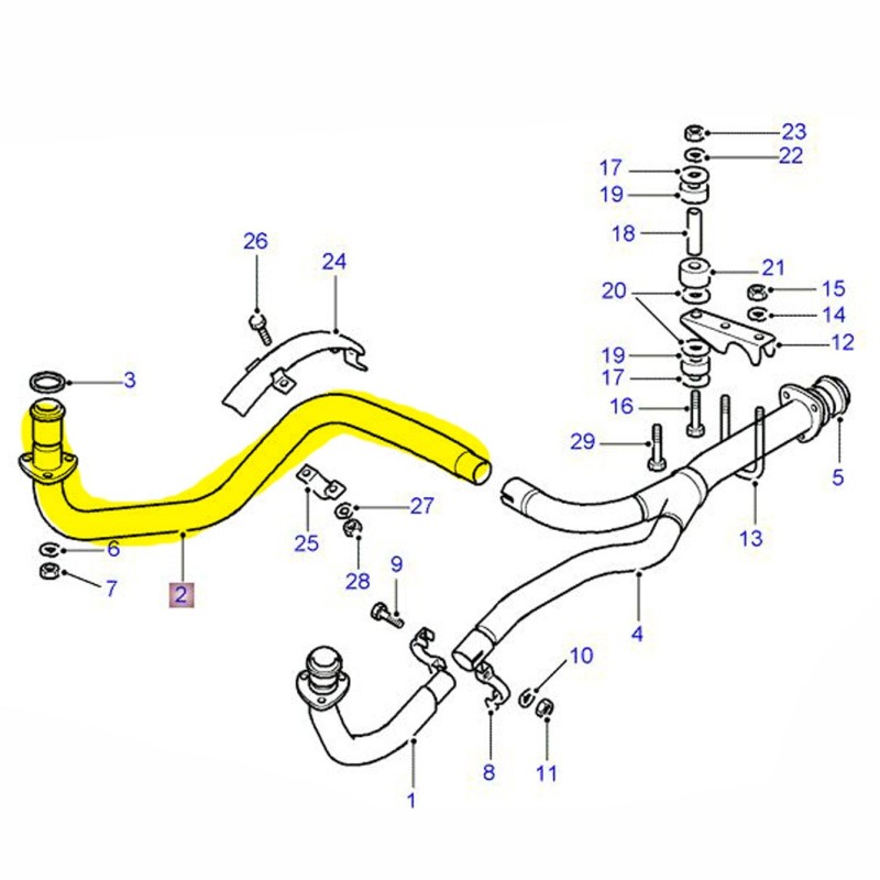 Tuyau descente avant droit V8 3.5