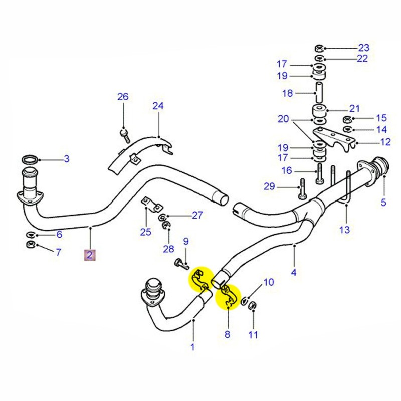 Bride d'échappement avant - V8