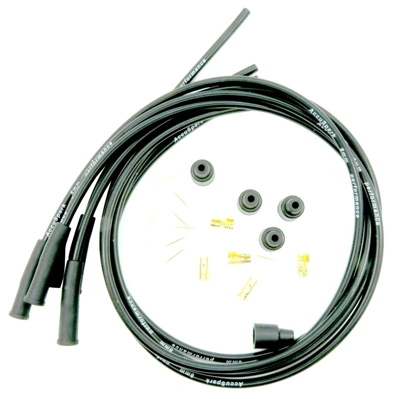 Kit fils de bougie silicone 4 cyl. - noir