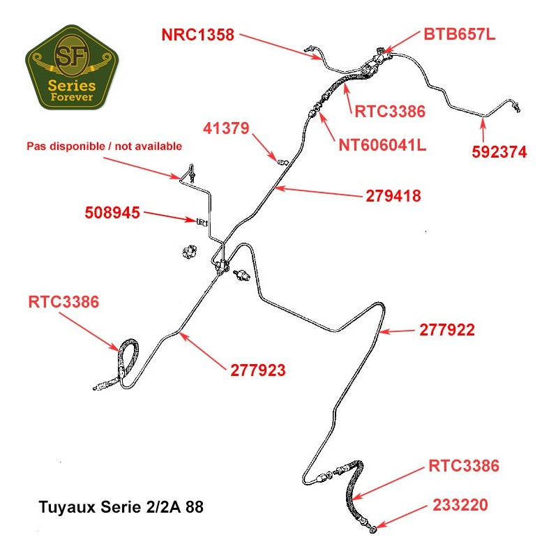 Brake pipes Serie 2/2A - 88"