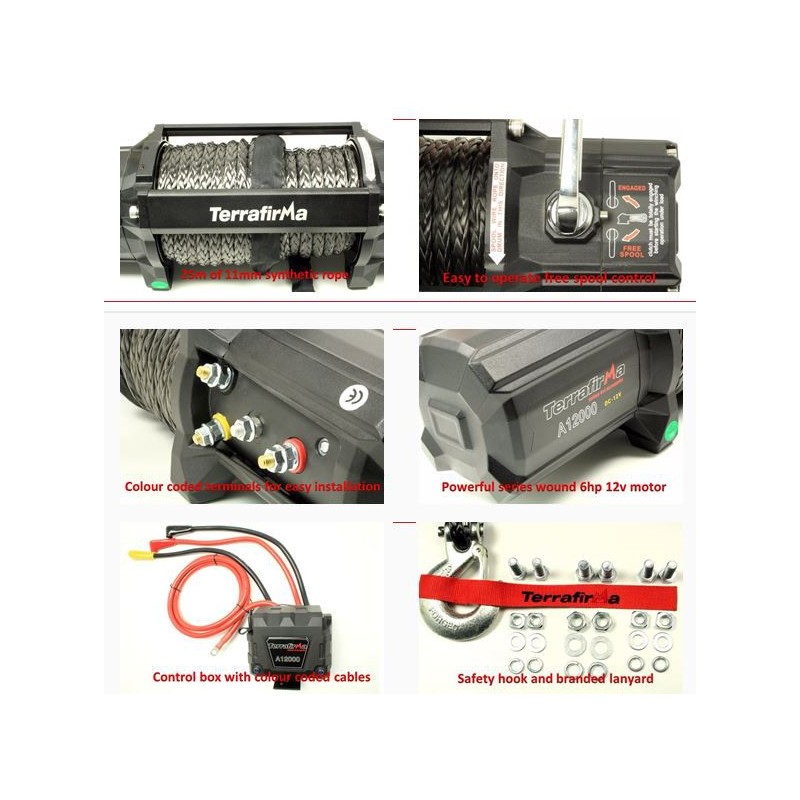 Terrafirma A12000lbs winch - rope - wireless